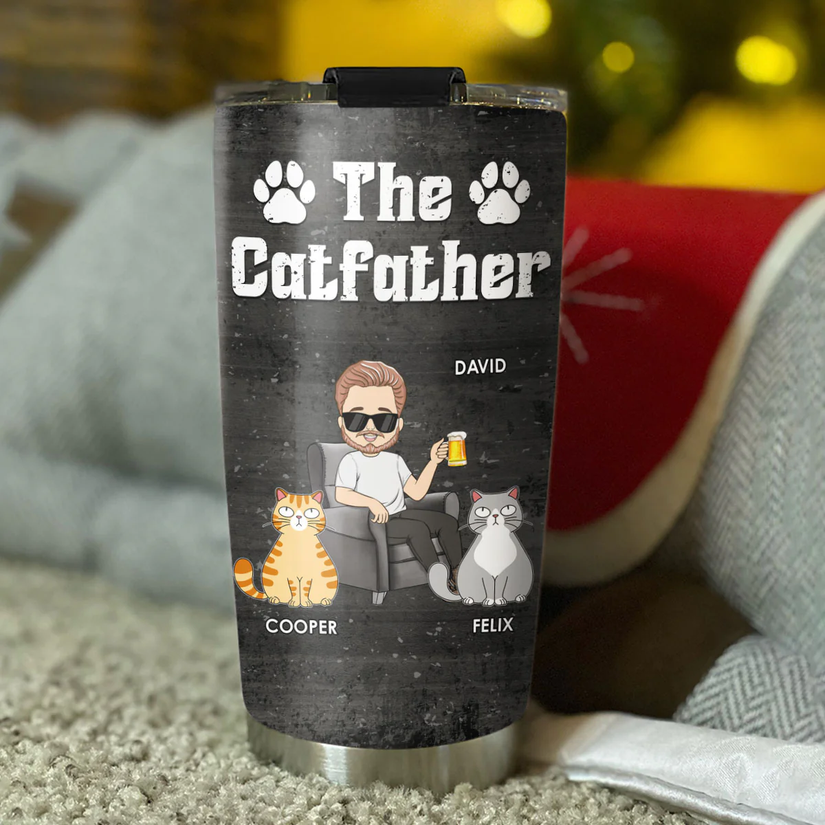 The Cat Father - Personalized Custom Tumbler - Image 4