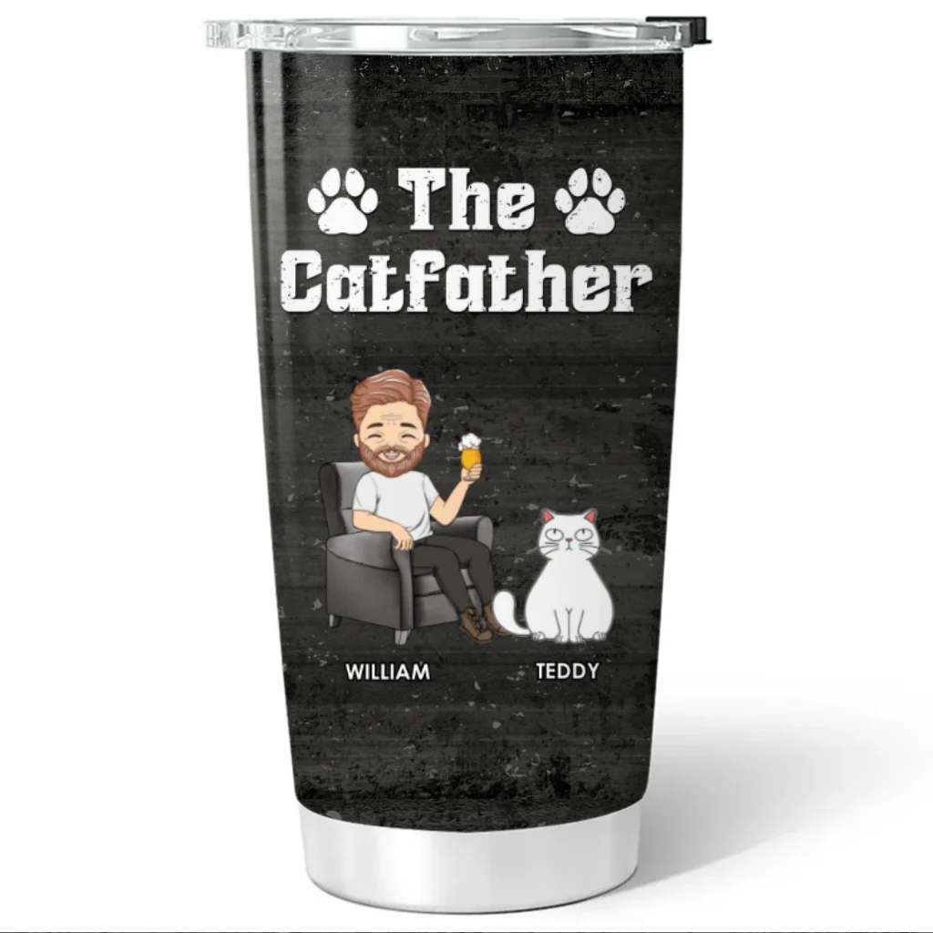 The Cat Father - Personalized Custom Tumbler - Image 5