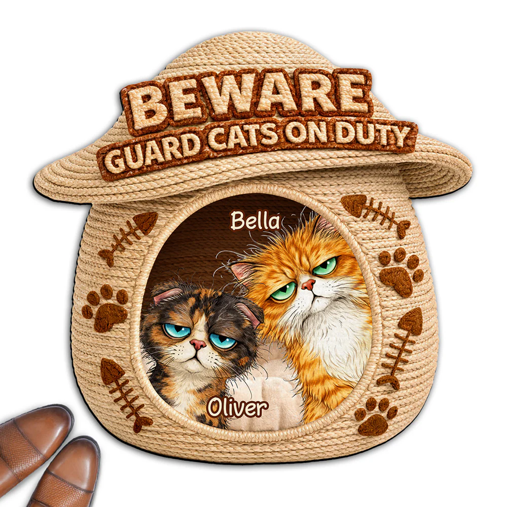 The Cat Is Not Amused - Personalized Custom Doormat