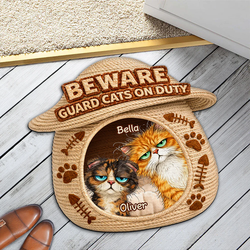 The Cat Is Not Amused - Personalized Custom Doormat - Image 2