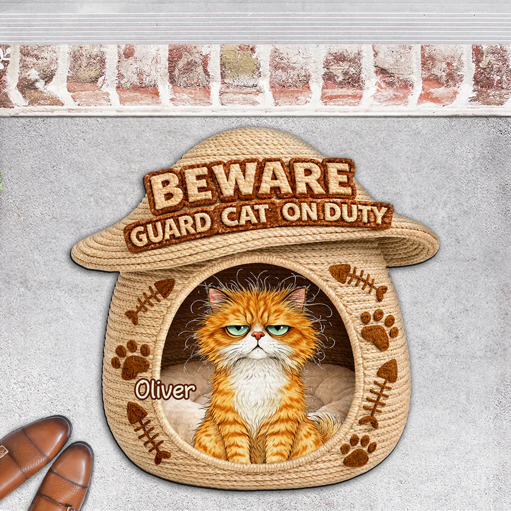 The Cat Is Not Amused - Personalized Custom Doormat - Image 3