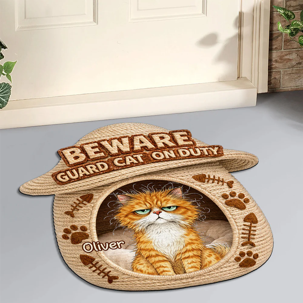 The Cat Is Not Amused - Personalized Custom Doormat - Image 5