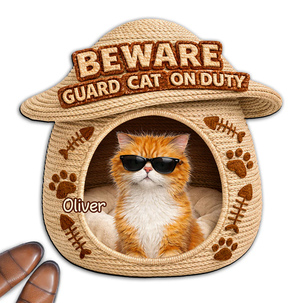 The Cat Is Not Amused Photo - Personalized Custom Doormat