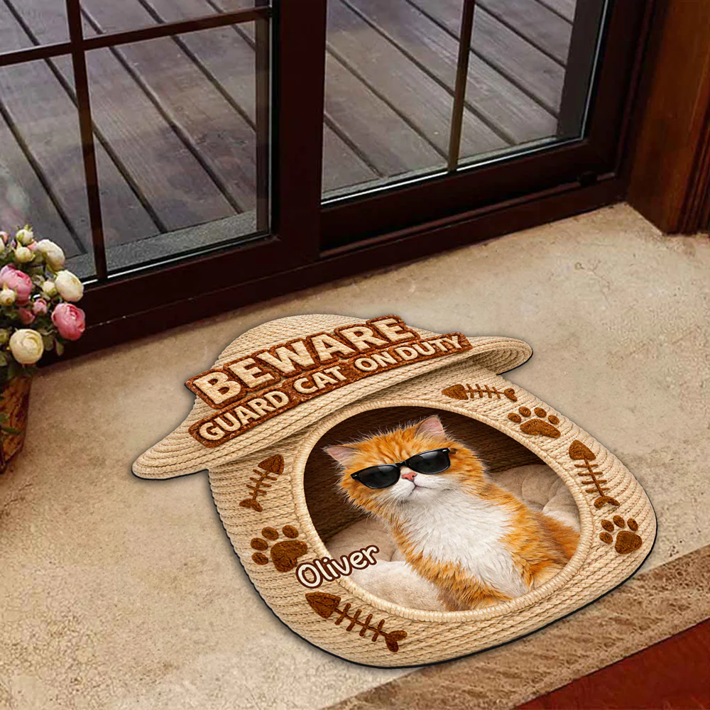 The Cat Is Not Amused Photo - Personalized Custom Doormat - Image 3