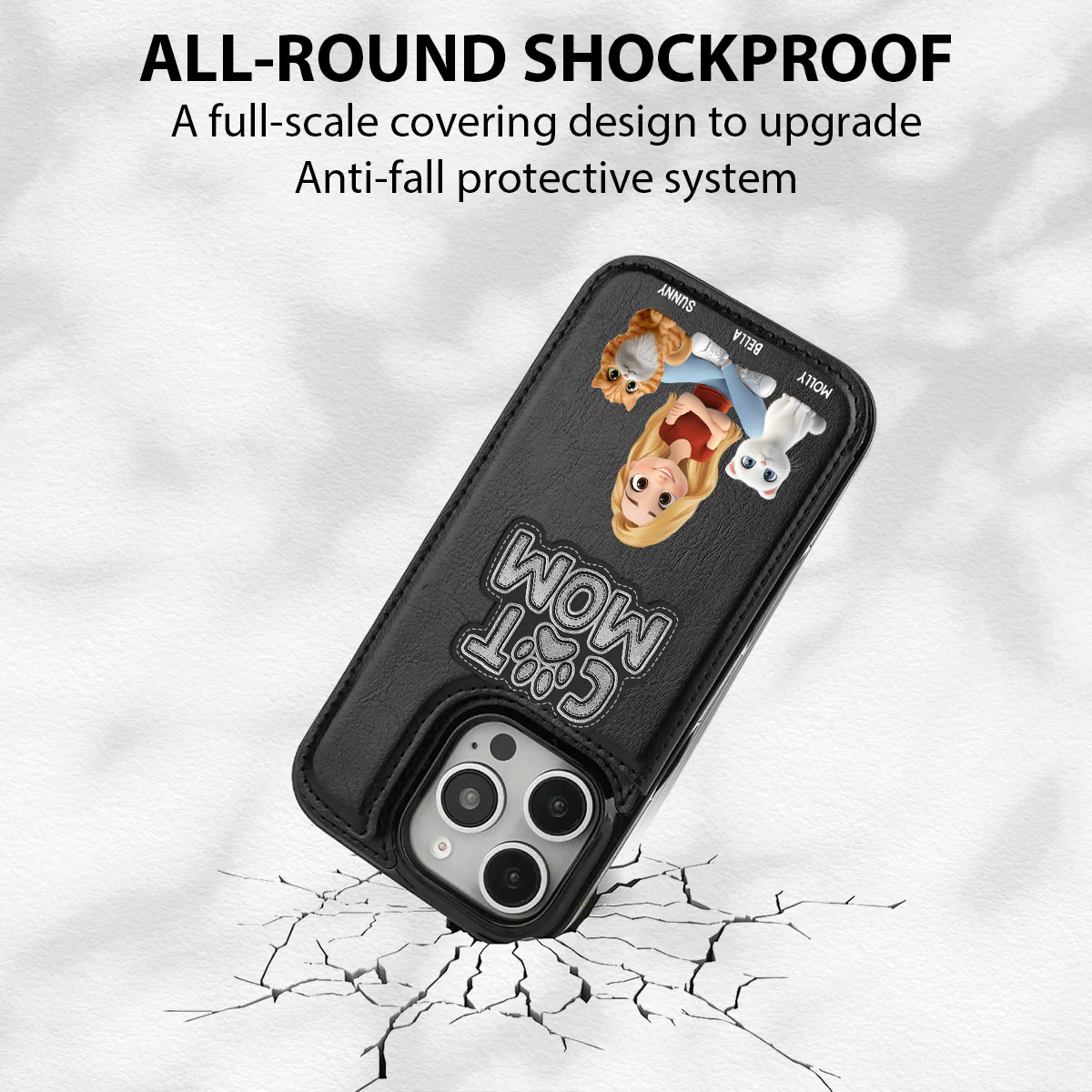 The Cat Mom - Personalized Custom Leather Phone Case - Image 7