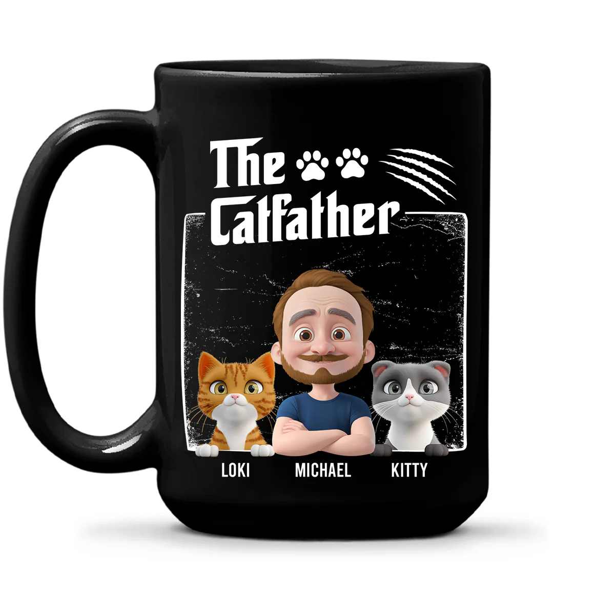 The Catfather Dark Ver - Personalized Custom Coffee Mug - Image 2