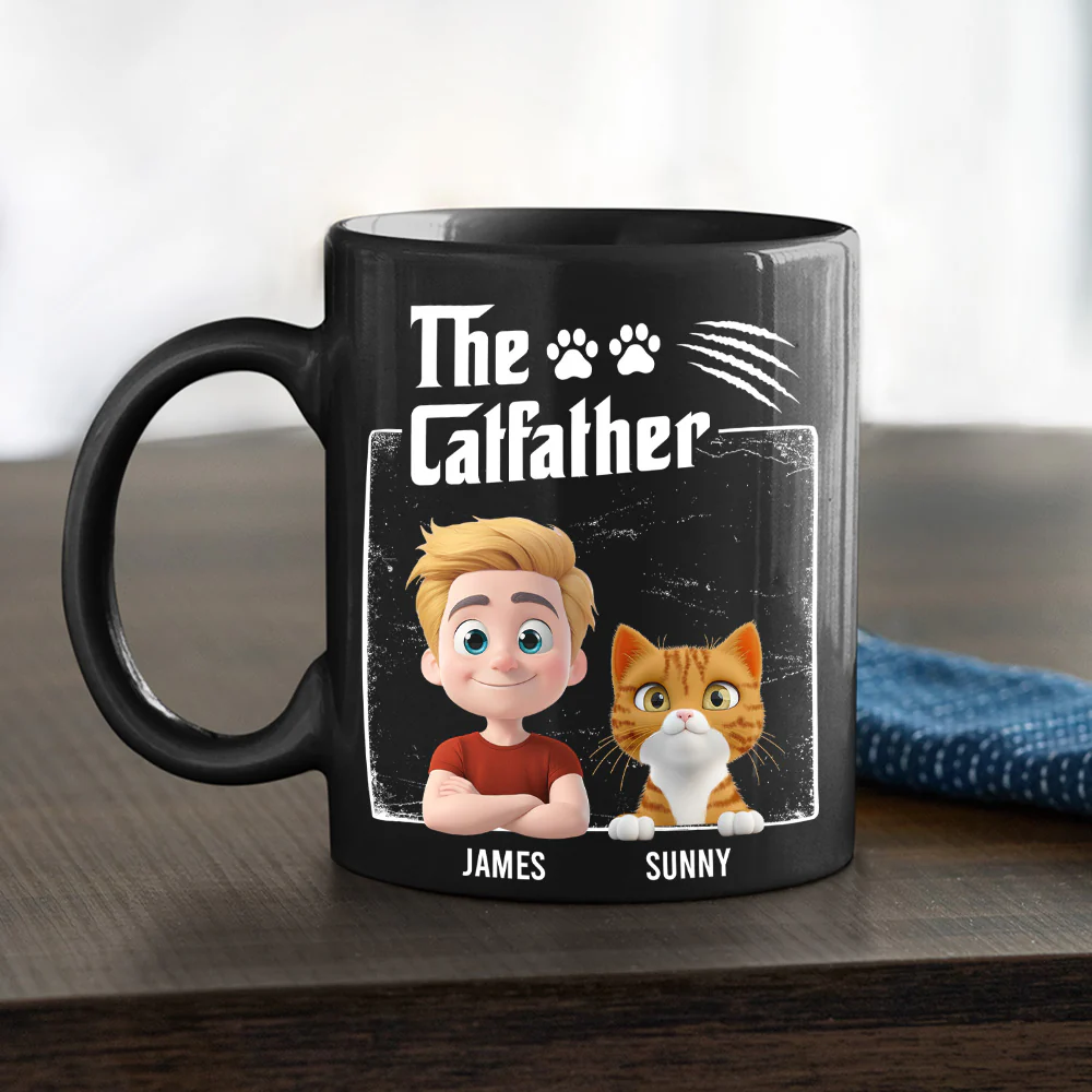 The Catfather Dark Ver - Personalized Custom Coffee Mug - Image 3