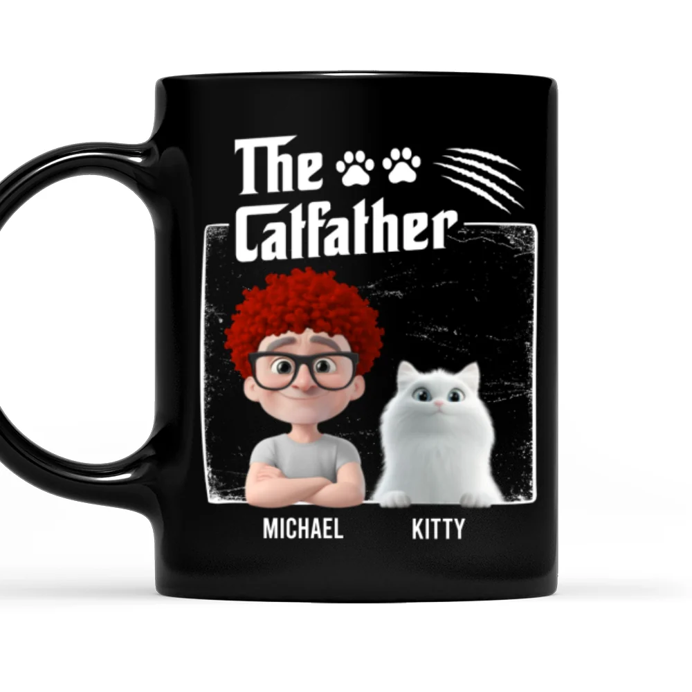 The Catfather Dark Ver - Personalized Custom Coffee Mug - Image 7