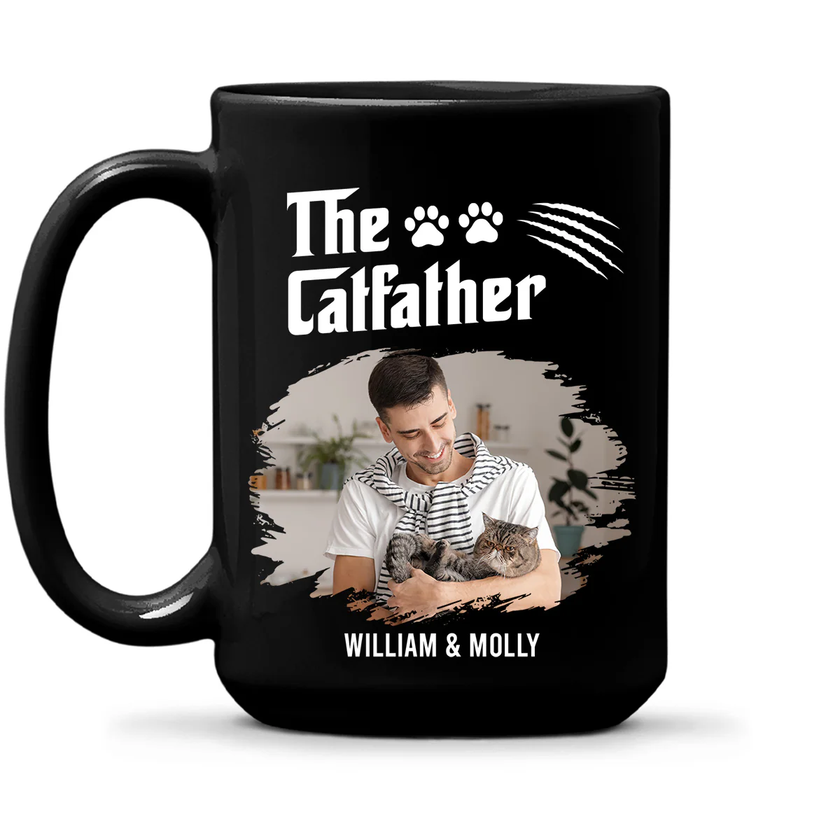 The Catfather Dark Ver Photo - Personalized Custom Coffee Mug - Image 2