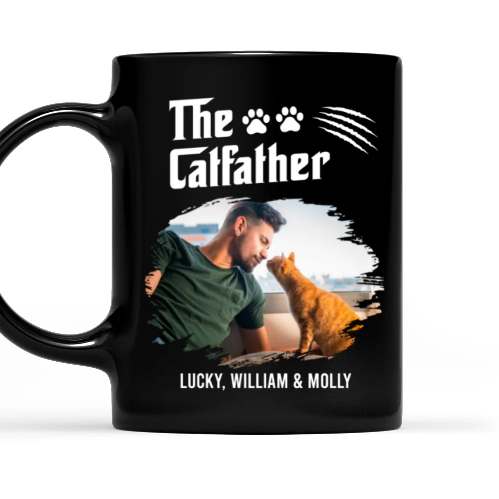 The Catfather Dark Ver Photo - Personalized Custom Coffee Mug - Image 4
