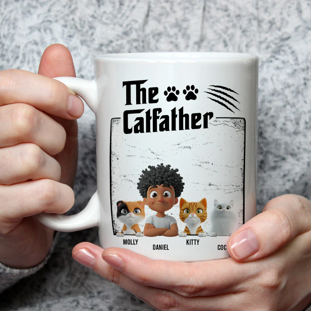 The Catfather - Personalized Custom Coffee Mug - Image 2