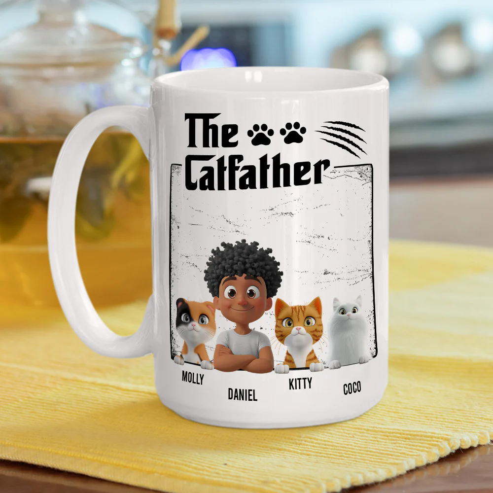 The Catfather - Personalized Custom Coffee Mug - Image 5