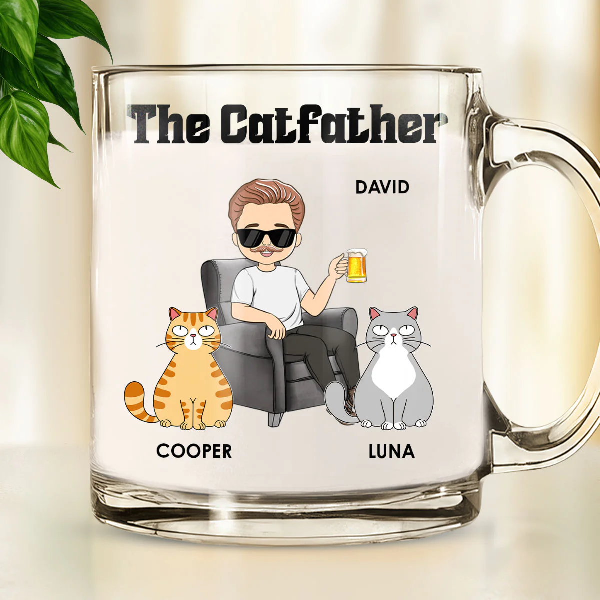The Catfather - Personalized Custom Glass Mug