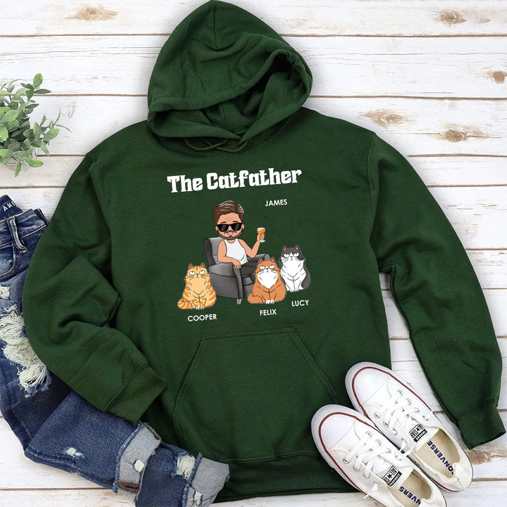 The Catfather - Personalized Custom Hoodie - Image 3