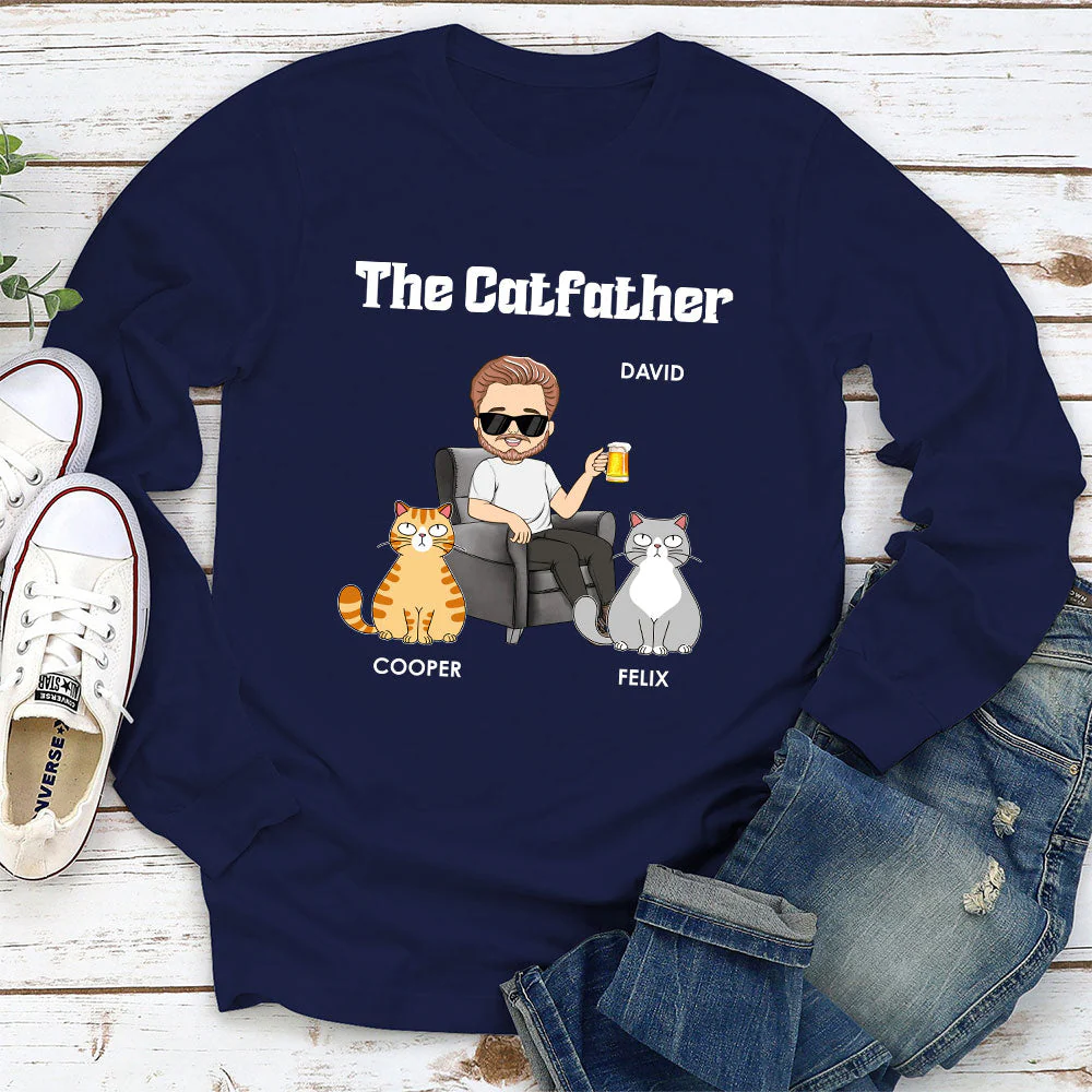 The Catfather - Personalized Custom Long Sleeve T-shirt - Image 2