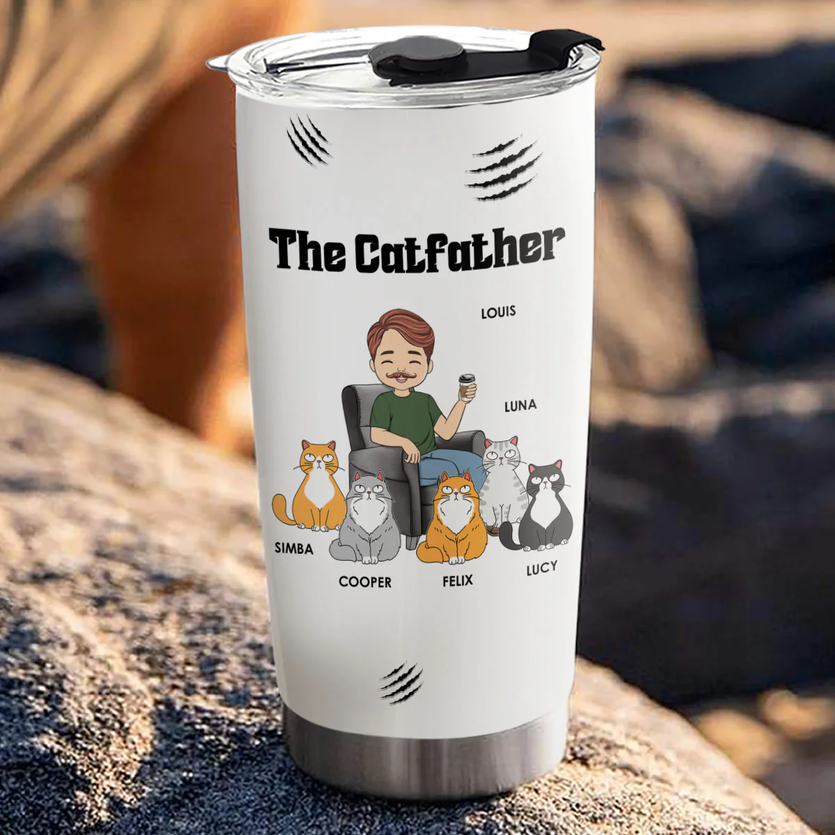 The Catfather - Personalized Custom Tumbler - Image 3