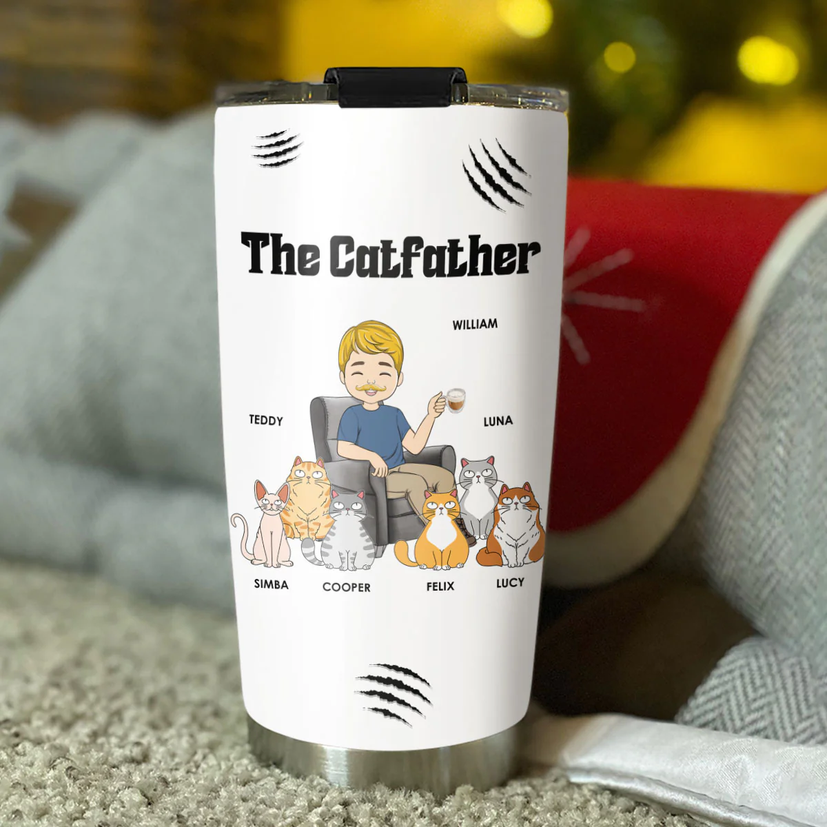 The Catfather - Personalized Custom Tumbler - Image 4