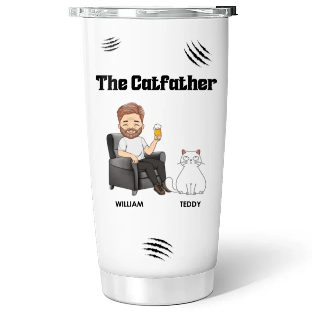 The Catfather - Personalized Custom Tumbler - Image 5