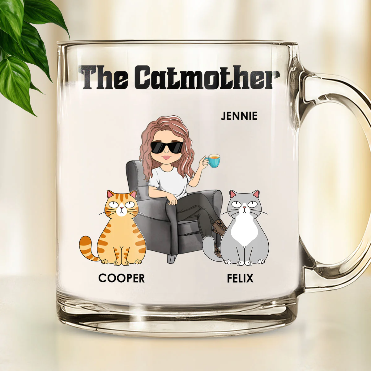 The Catmother - Personalized Custom Glass Mug