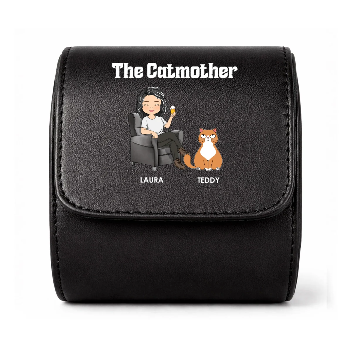 The Catmother - Personalized Custom Leather Watch Case - Image 8