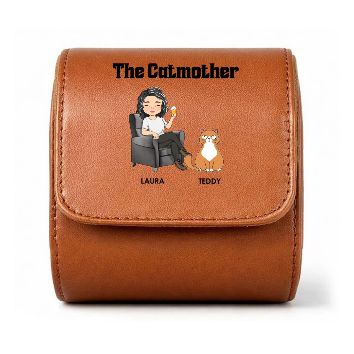 The Catmother - Personalized Custom Leather Watch Case - Image 9