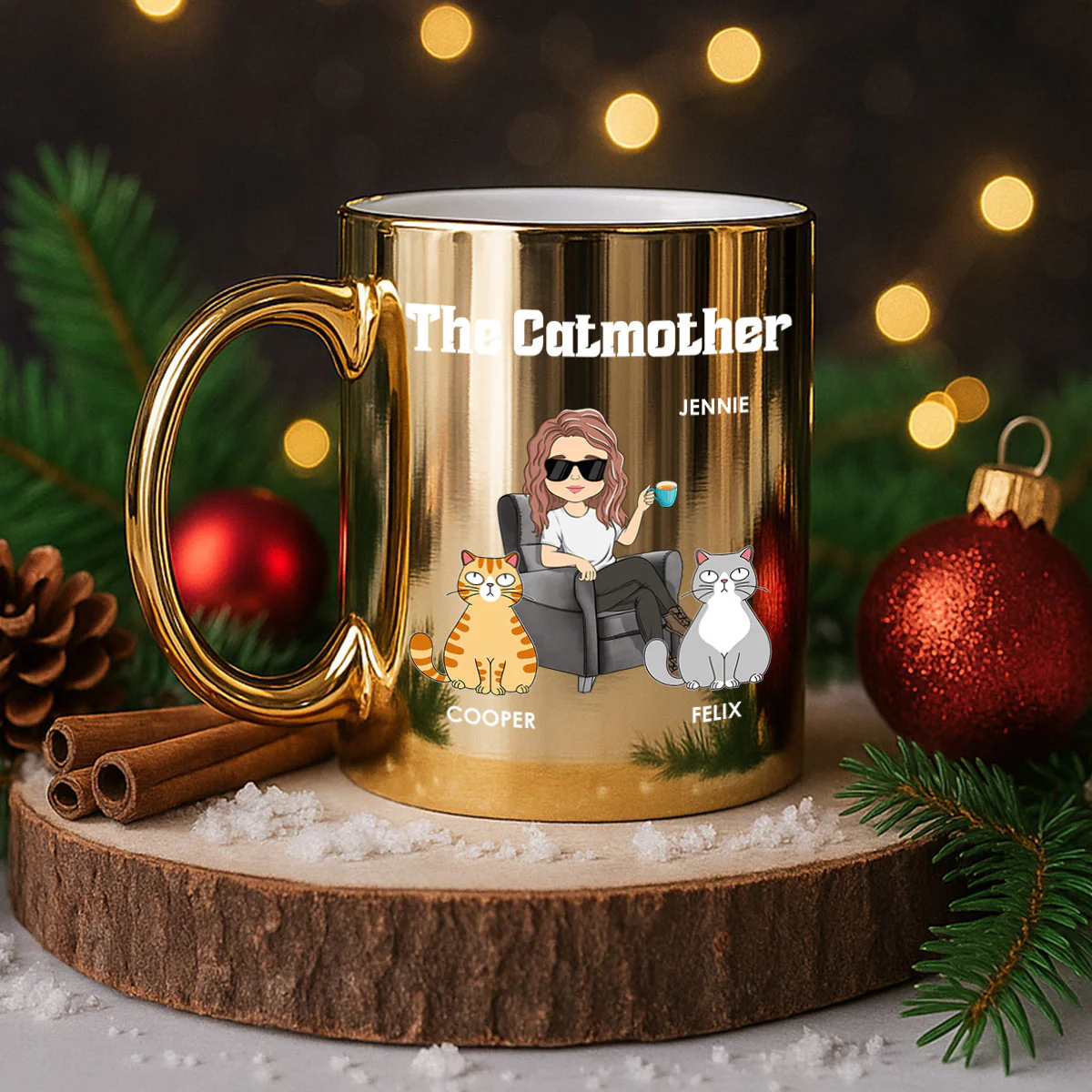 The Catmother - Personalized Custom Metallic Mug