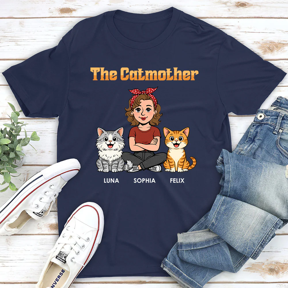 The Catmother Retro - Personalized Custom Unisex T-shirt - Image 2