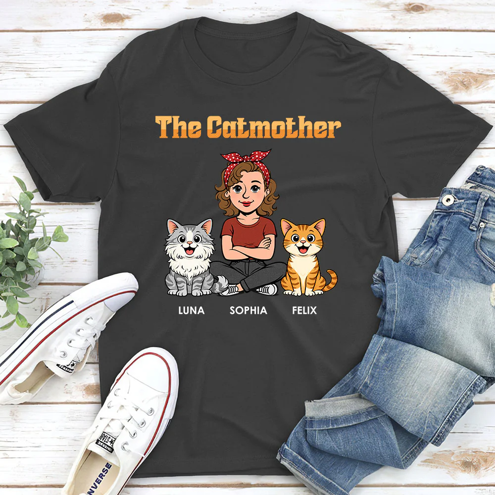 The Catmother Retro - Personalized Custom Unisex T-shirt - Image 4