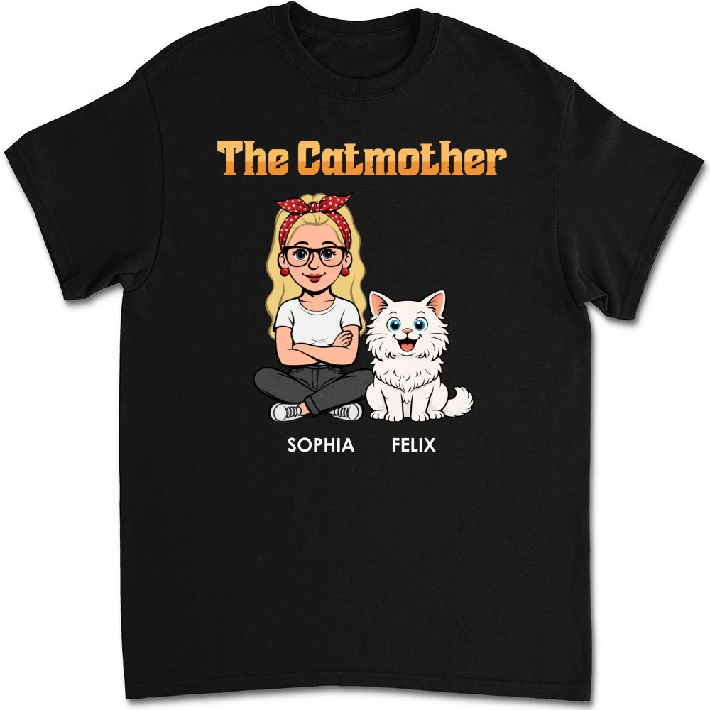 The Catmother Retro - Personalized Custom Unisex T-shirt - Image 6