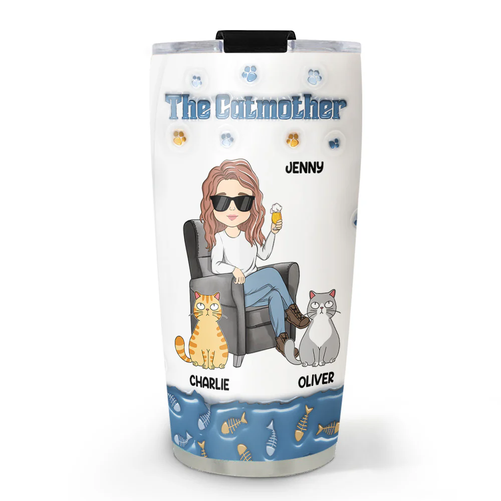 The Catmother Version 2 - Personalized Custom 3D Inflated Effect Tumbler