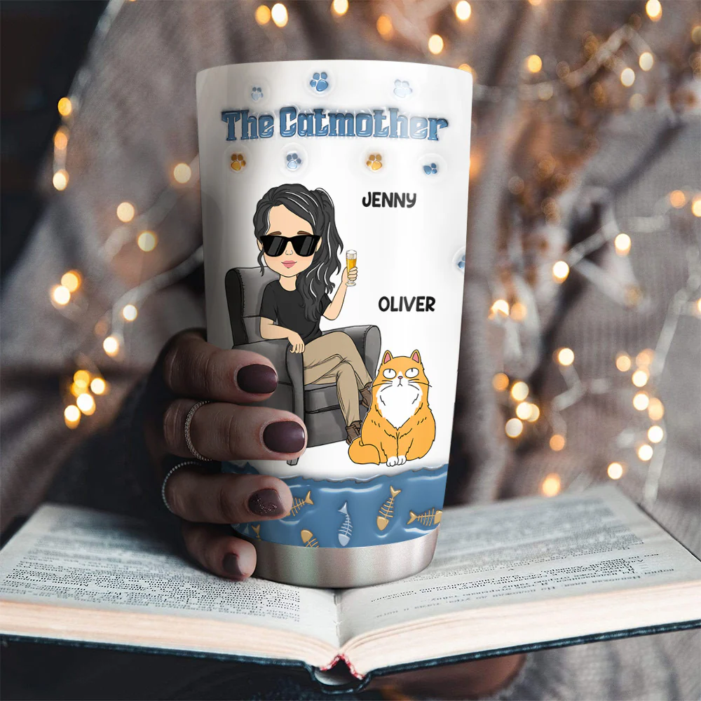 The Catmother Version 2 - Personalized Custom 3D Inflated Effect Tumbler - Image 2