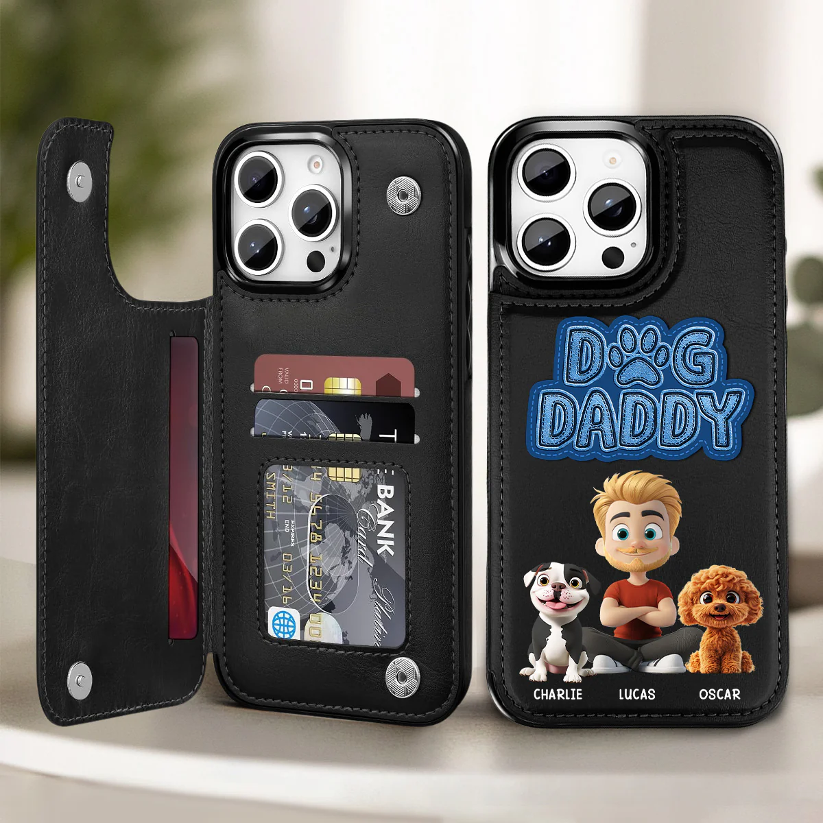 The Dog Dad - Personalized Custom Leather Phone Case - Image 2