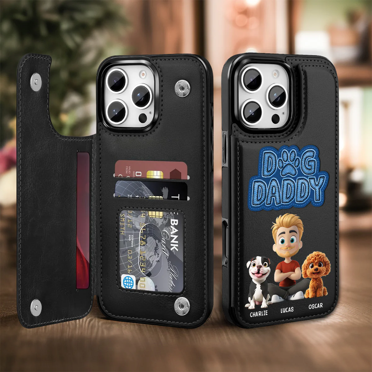 The Dog Dad - Personalized Custom Leather Phone Case - Image 4