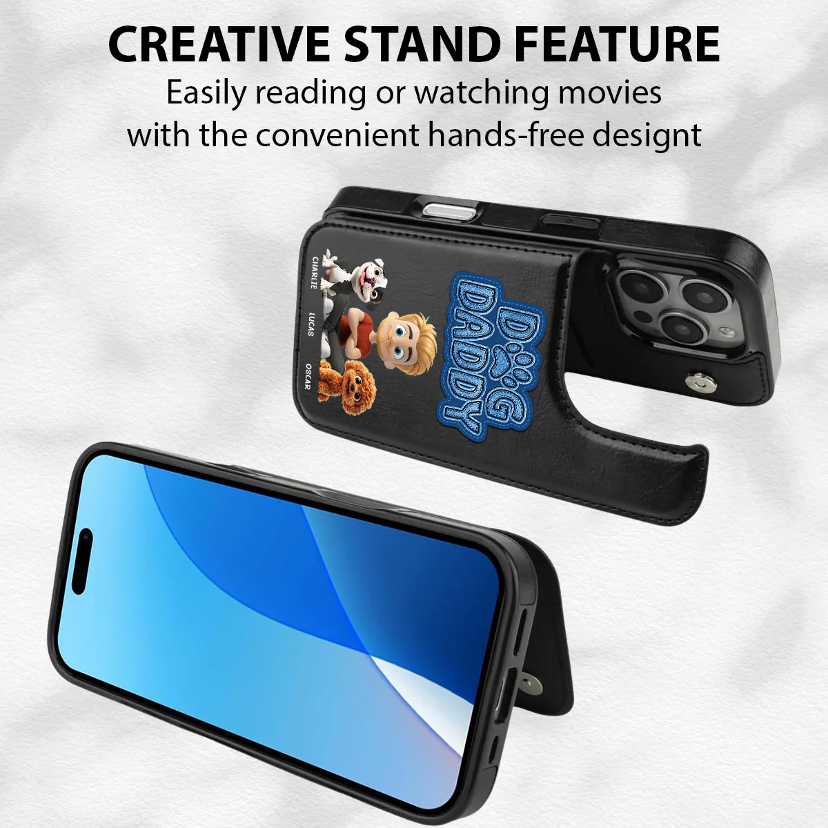 The Dog Dad - Personalized Custom Leather Phone Case - Image 6