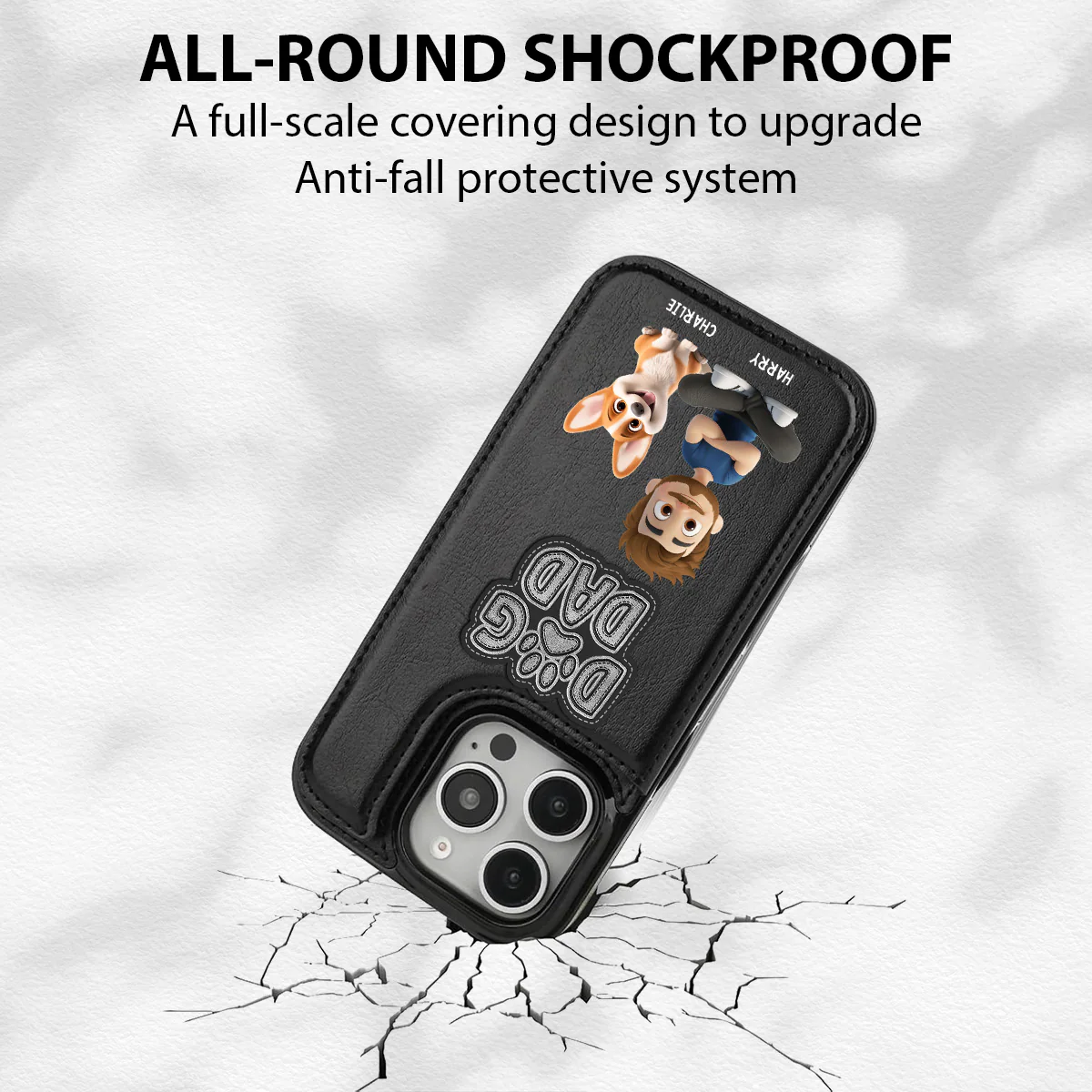 The Dog Dad - Personalized Custom Leather Phone Case - Image 7