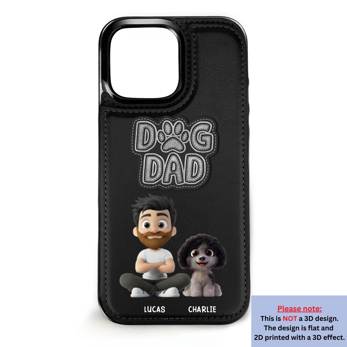 The Dog Dad - Personalized Custom Leather Phone Case - Image 9