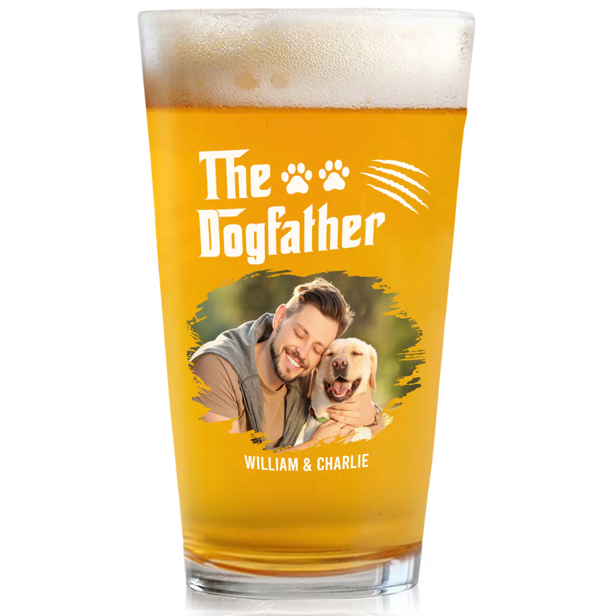 The Dog Father Photo - Personalized Custom Beer Glass