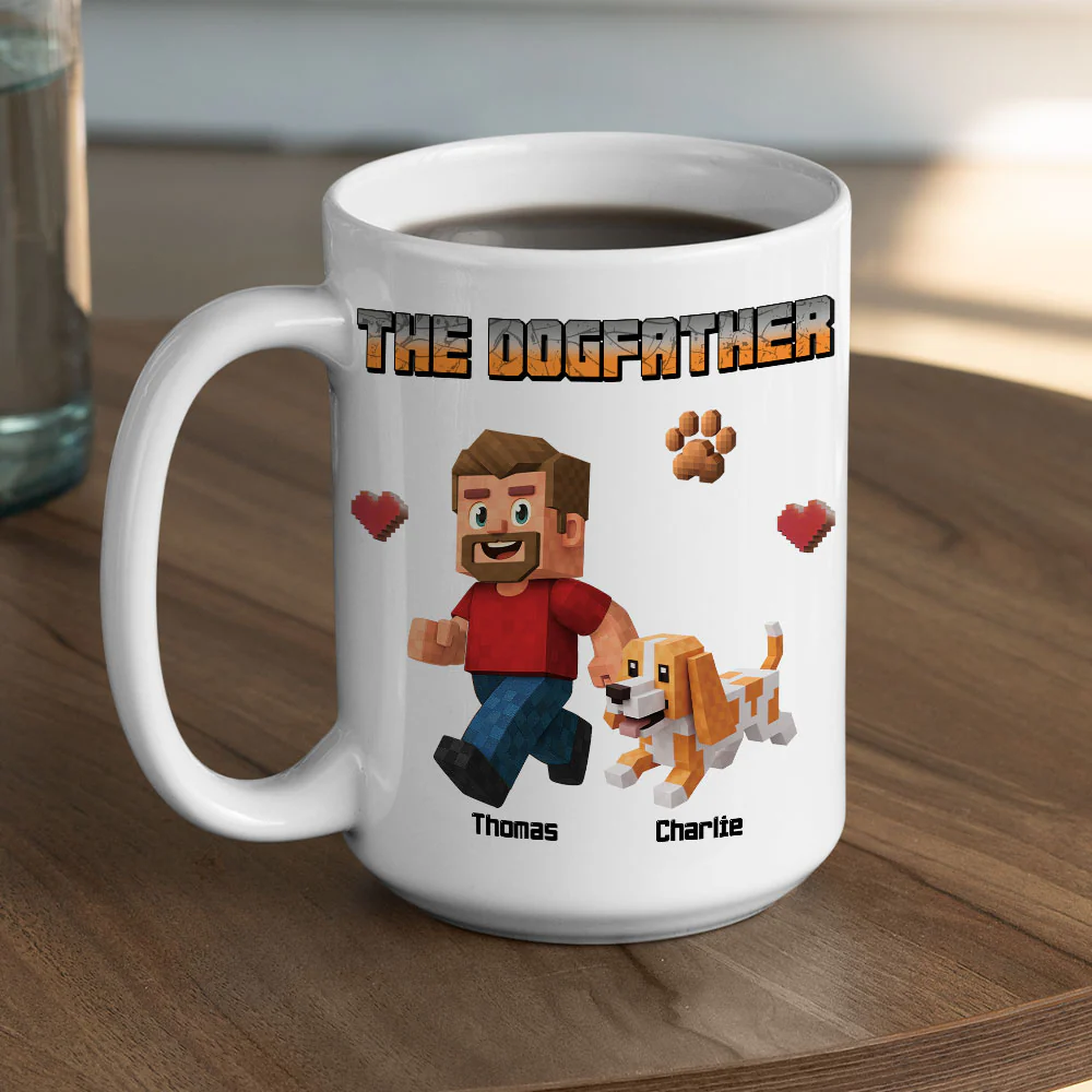 The Dog Father Puzzle - Personalized Custom Coffee Mug - Image 4