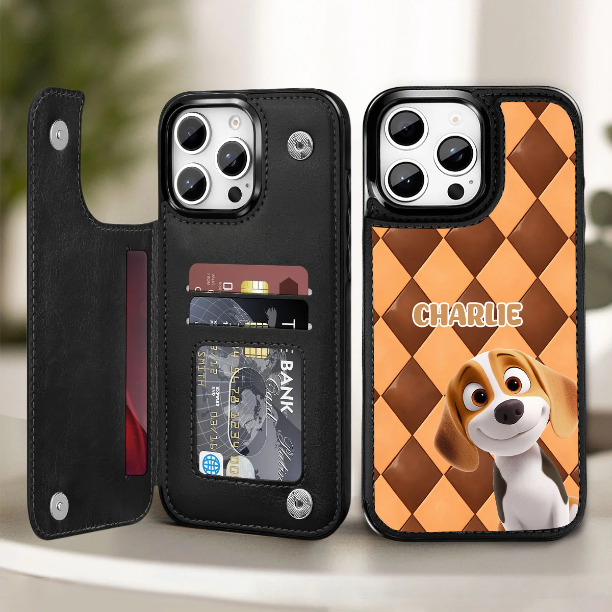 The Dog Is Mine - Personalized Custom Leather Phone Case - Image 2