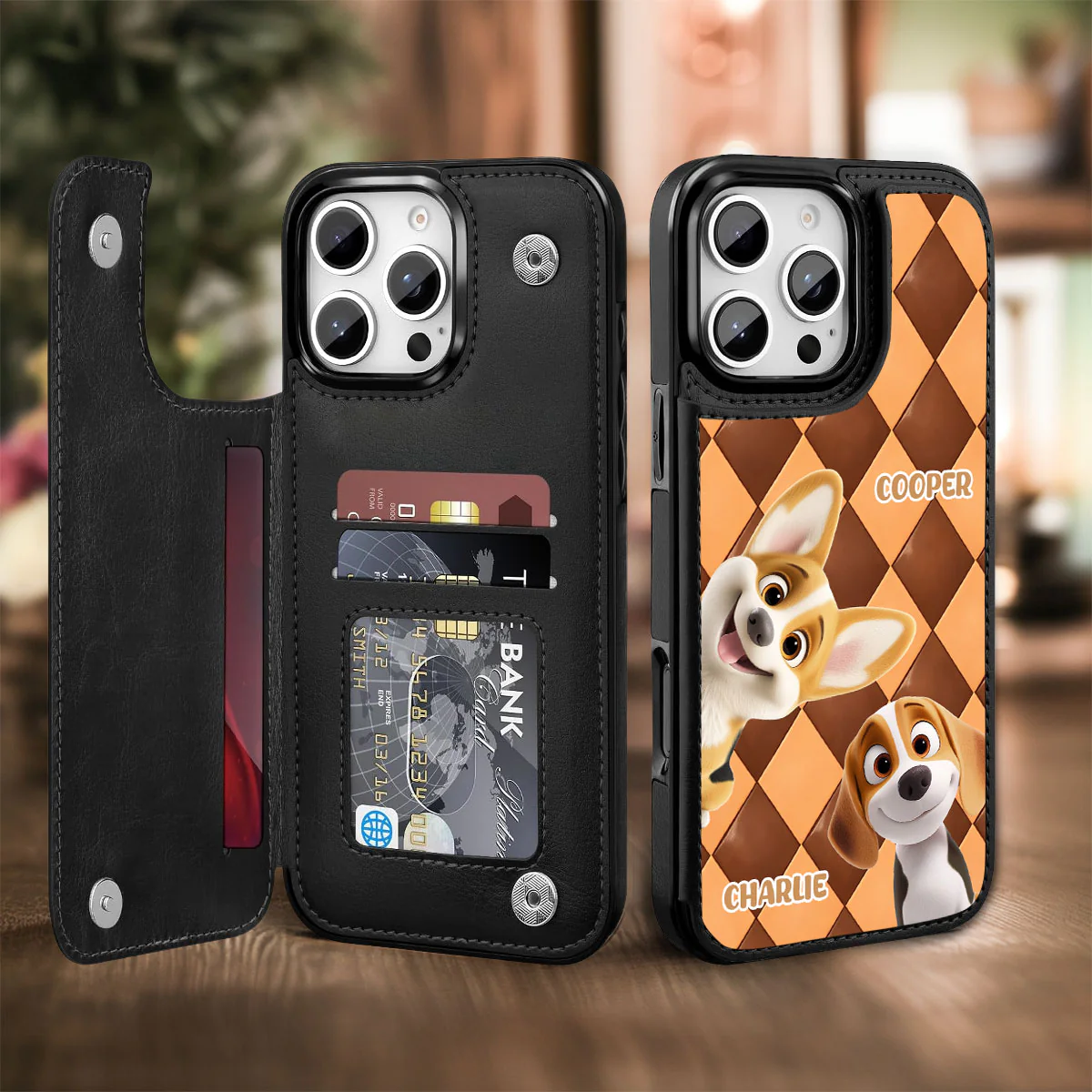 The Dog Is Mine - Personalized Custom Leather Phone Case - Image 4