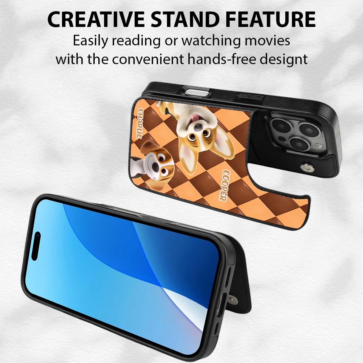 The Dog Is Mine - Personalized Custom Leather Phone Case - Image 6