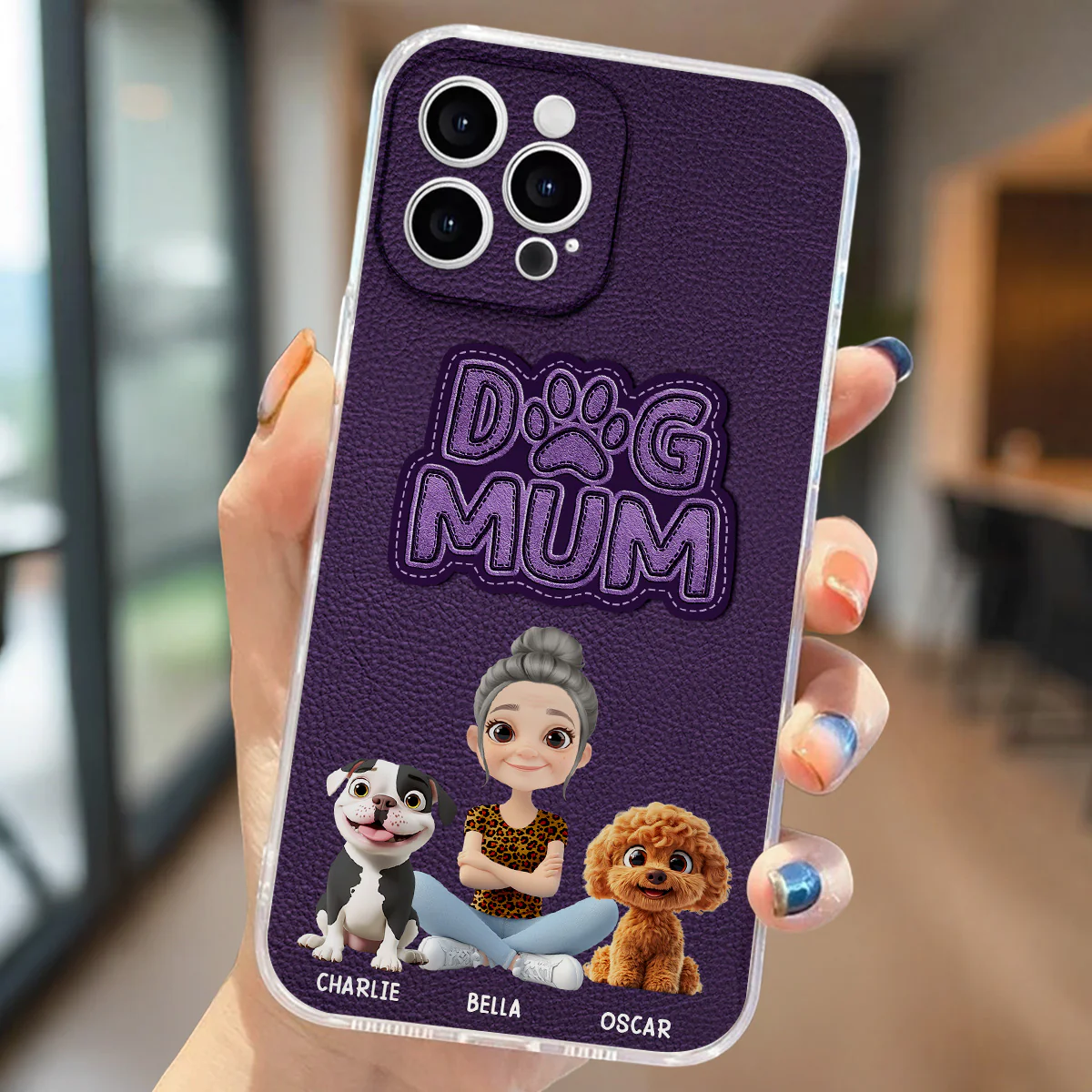 The Dog Mom - Personalized Custom 3D Effect Phone Case - Image 2