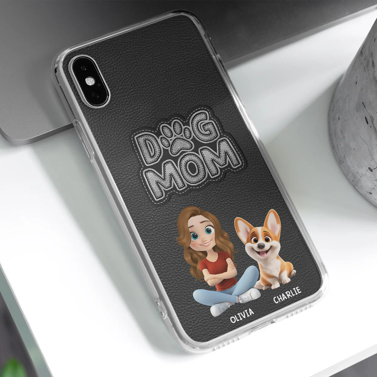 The Dog Mom - Personalized Custom 3D Effect Phone Case - Image 3
