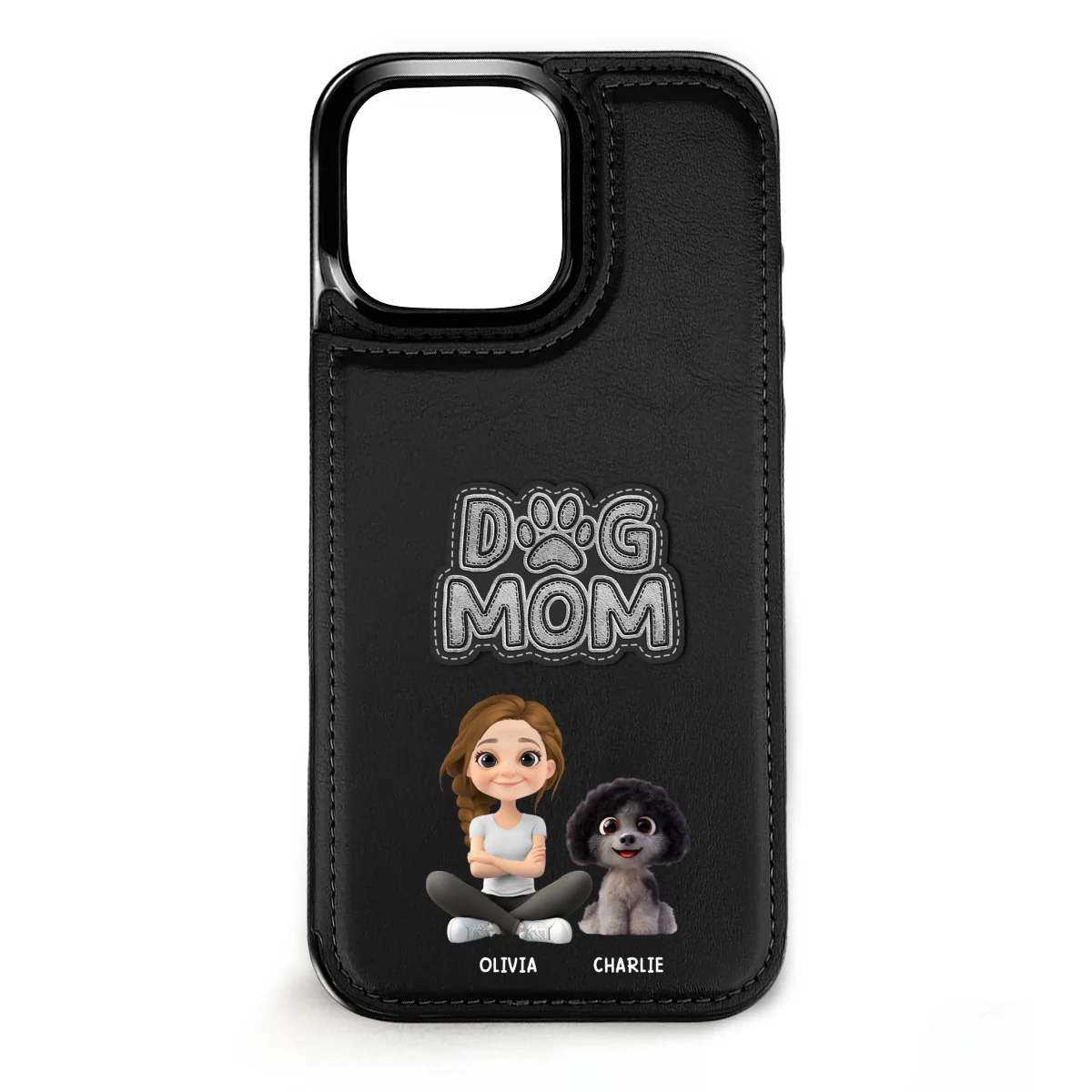 The Dog Mom - Personalized Custom Leather Phone Case - Image 10