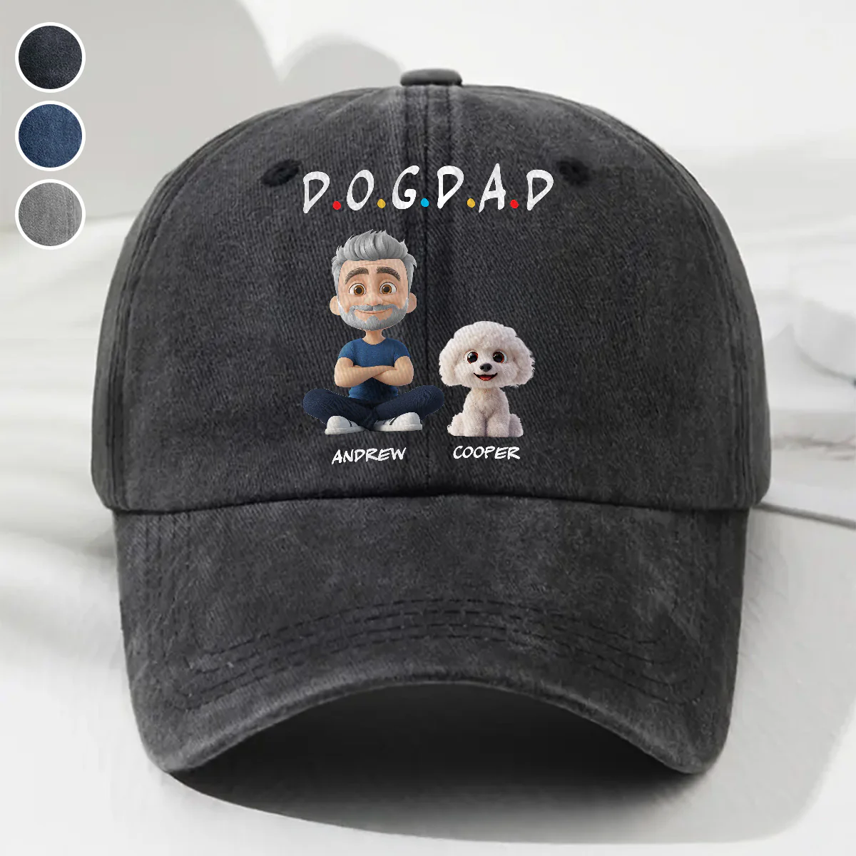 The Dog Parent - Personalized Custom Vintage Washed Denim Cap