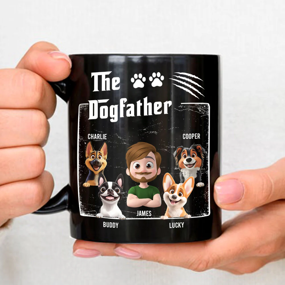 The Dogfather Dark Ver - Personalized Custom Coffee Mug - Image 3
