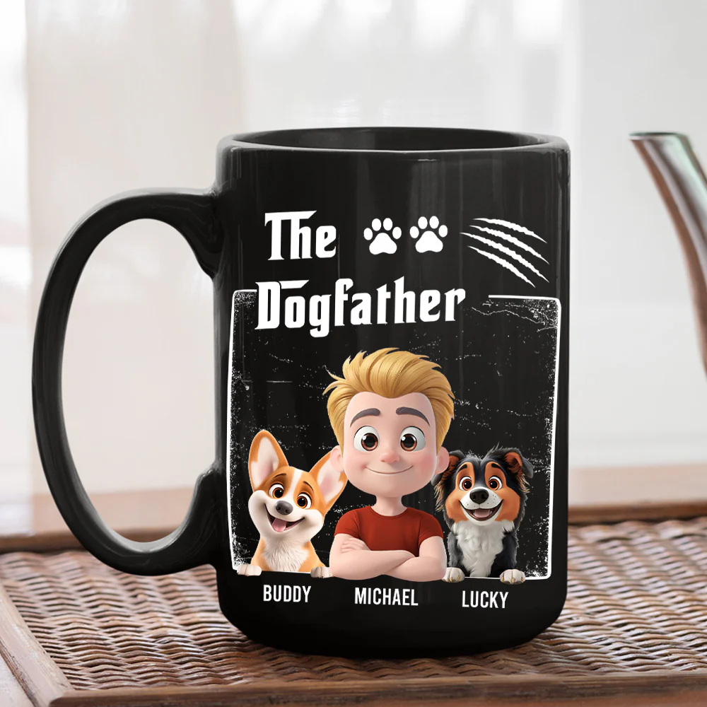 The Dogfather Dark Ver - Personalized Custom Coffee Mug - Image 4