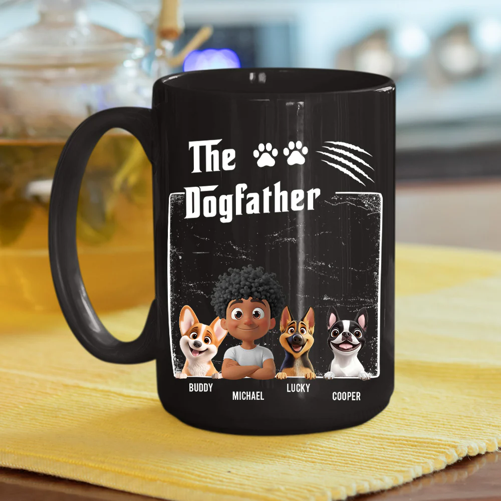 The Dogfather Dark Ver - Personalized Custom Coffee Mug - Image 5