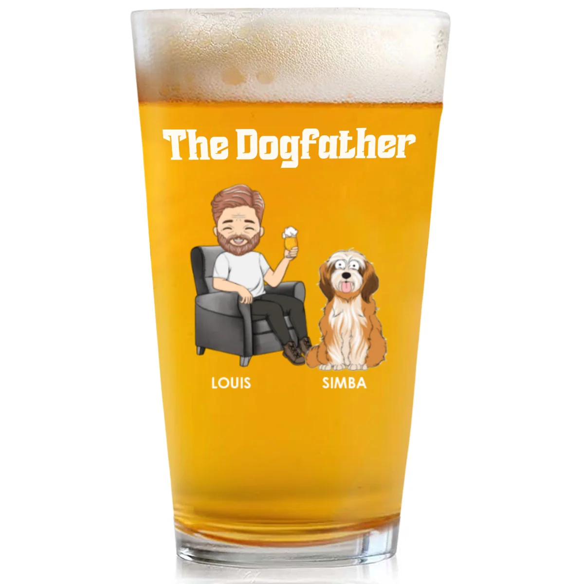 The Dogfather - Personalized Custom Beer Glass - Image 5