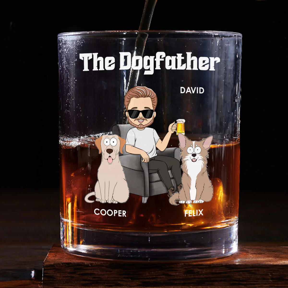 The Dogfather - Personalized Custom Whiskey Glass